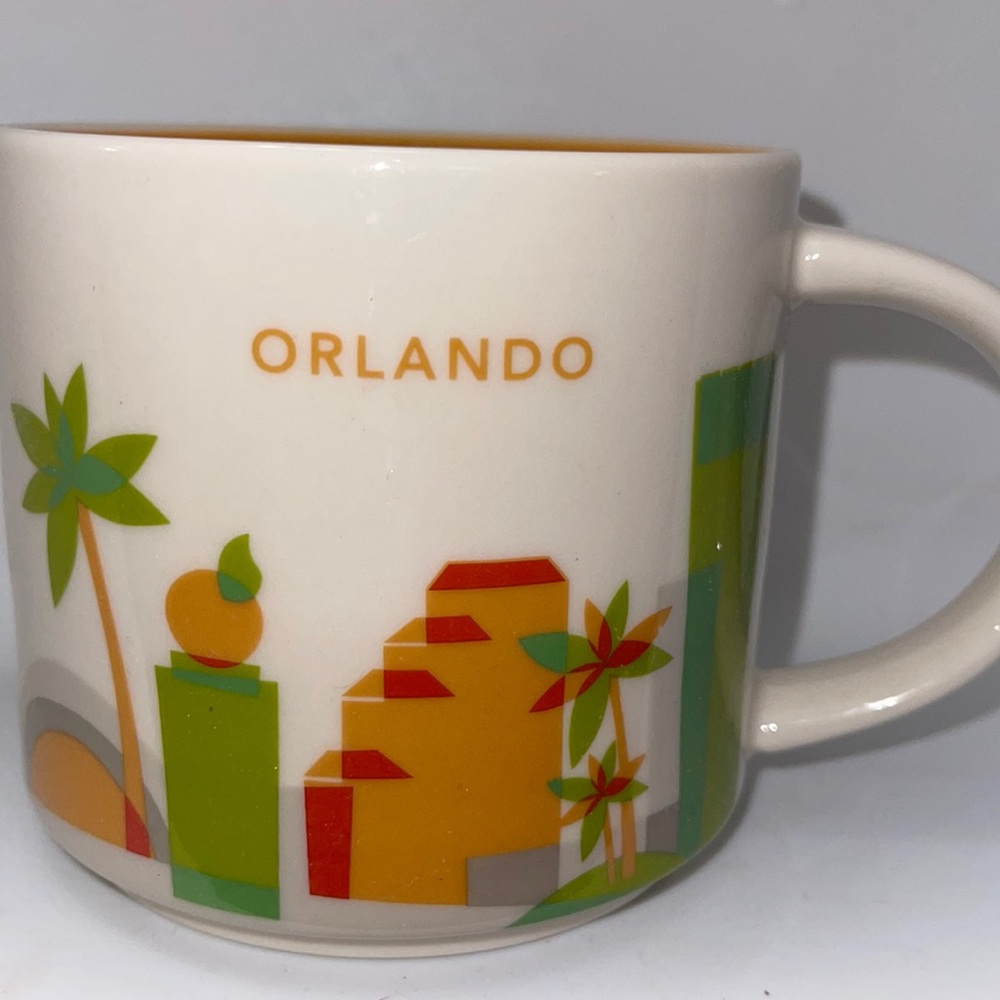 Orlando Starbucks You Are Here Collection Cup Mug Gold Inside NWOTS